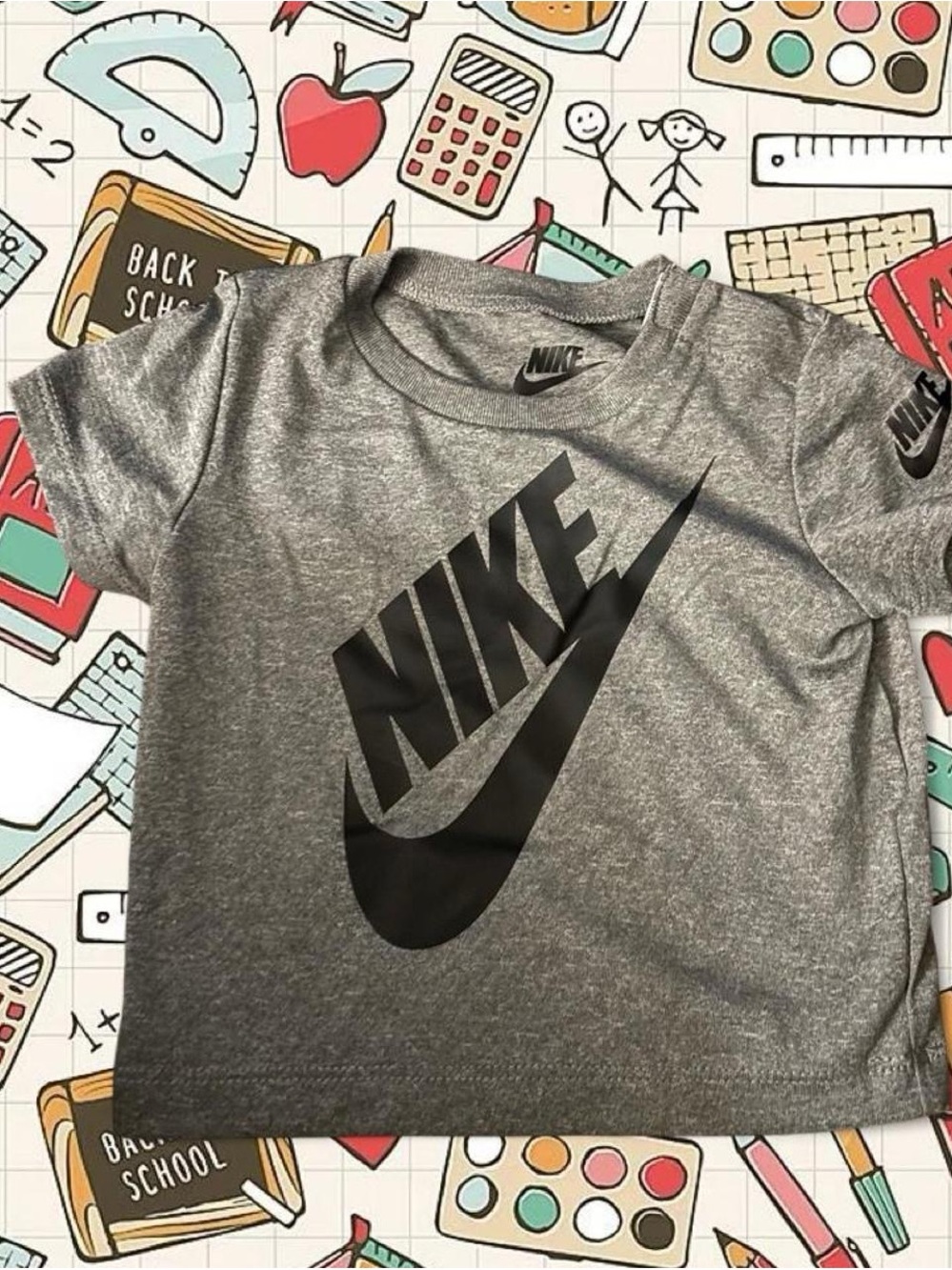 Nike Gray Tee with Black Swoosh Logo